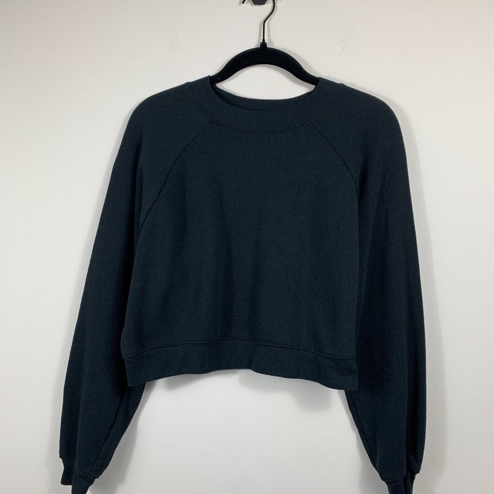 Black Bella Canvas Long Sleeve Cropped Sweatshirt